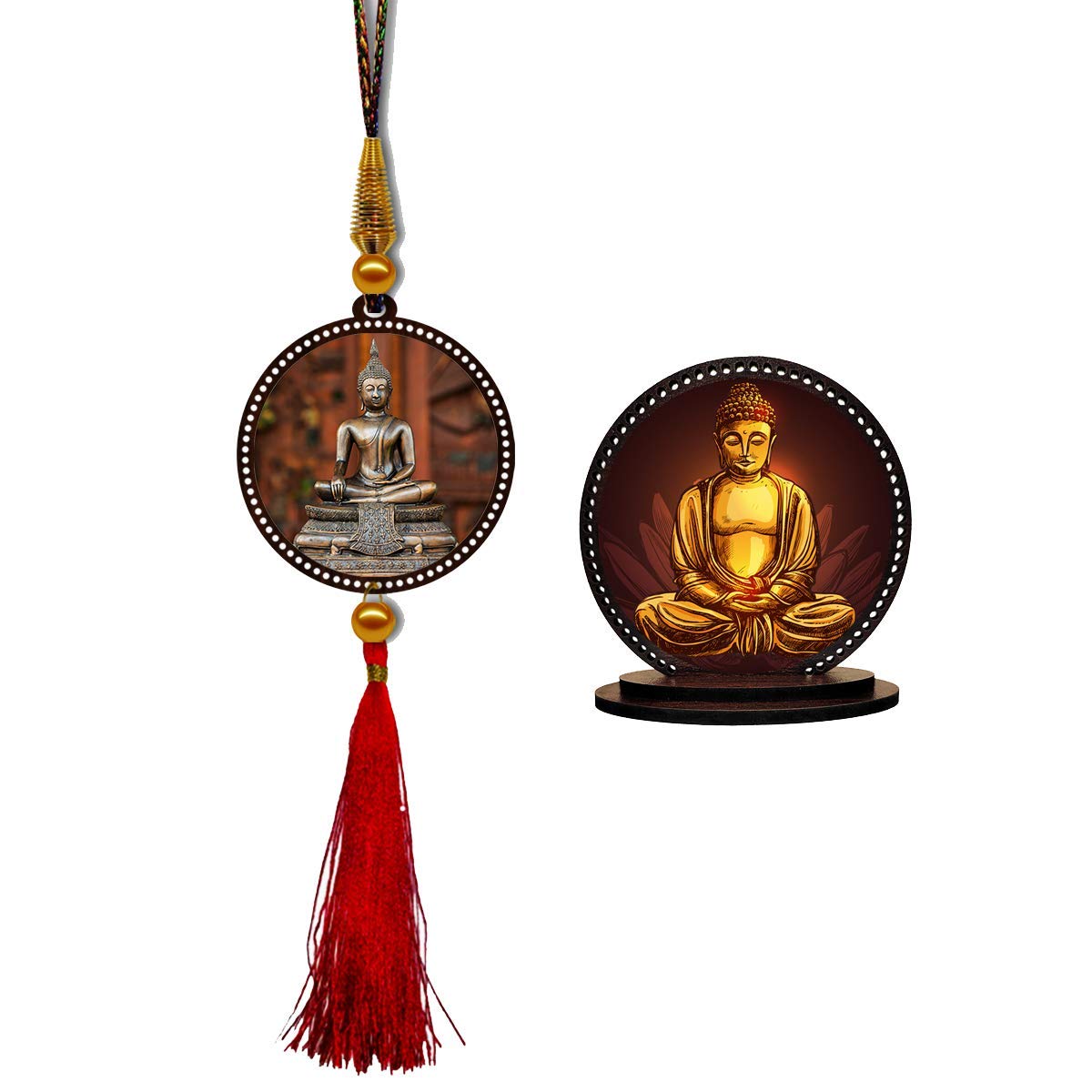 Giftzlane Gautam Buddha Idol For Car Dashboard Showpiece Combo For Good