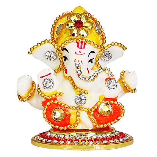 Marble Ganesh Idol for Car Dashboard