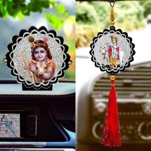 Sparkling Krishna Car Dashboard Idol & Car Hanging Combo (Set Of 2) - Image 2