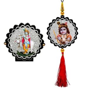 Sparkling Krishna Car Dashboard Idol & Car Hanging Combo (Set Of 2)