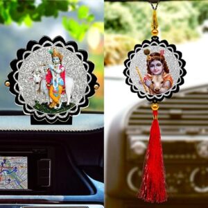 Sparkling Krishna Car Dashboard Idol & Car Hanging Combo (Set Of 2) - Image 2