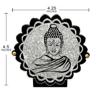Giftzlane Sparkling Buddha Statue for Car Dashboard Figurine Showpiece for Car Interior Decor (Size: 4.5x4.5in) #6720 - Image 4