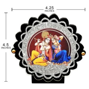 Sparkling Radha Krishna Car Dashboard Idol & Krishna Car Hanging Combo (Set Of 2) - Image 3