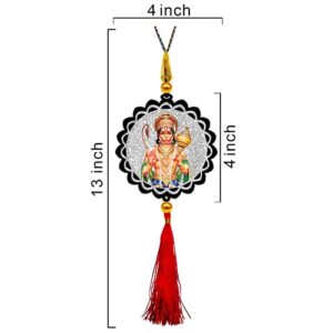 Sparkling Ganesha Car Dashboard Idol & Hanuman Car Hanging Combo (Set Of 2) - Image 4