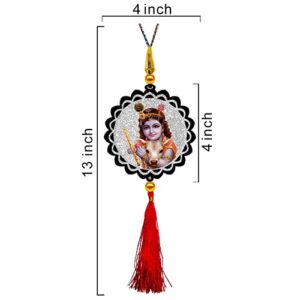 Sparkling Radha Krishna Car Dashboard Idol & Krishna Car Hanging Combo (Set Of 2) - Image 4
