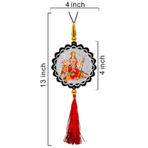 Sparkling Maa Durga Car Dashboard Idol and Car Hanging Combo (Set Of 2) - Image 4