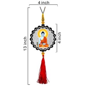 Sparkling Gautam Buddha Car Hanging for Car Interior Decor (Size: 4x13in) #6819 - Image 3