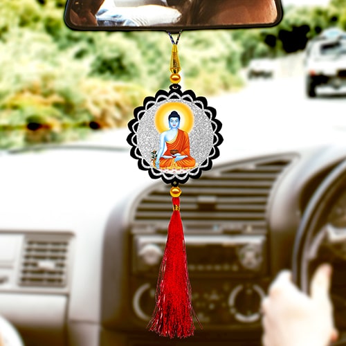 Sparkling Gautam Buddha Car Hanging - p68-d19