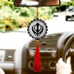 Sparkling Sikh Khanda Car Hanging – p68-d22