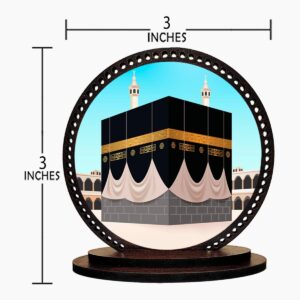 GiftzLane Allah and Mecca Madina Wooden Idol Combo (Multicolour, Standard) - Set of 2 - Image 3
