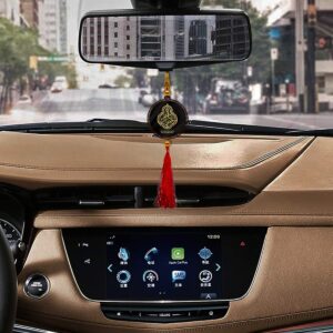 GiftzLane Wood Allah Hanging & Mecca Madina Car Dashboard Showpiece Combo, Standard, Multicolour - Image 4